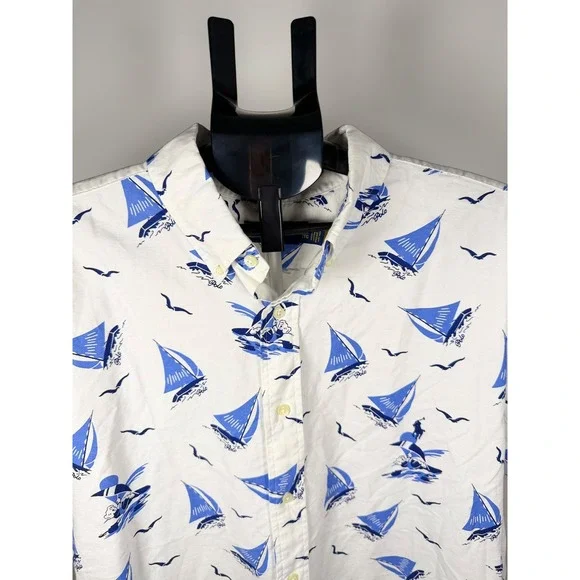 Polo Ralph Lauren Mens Sailboat Polo Bear Print Short Sleeve Shirt White 2TG NWT - Picture 2 of 9